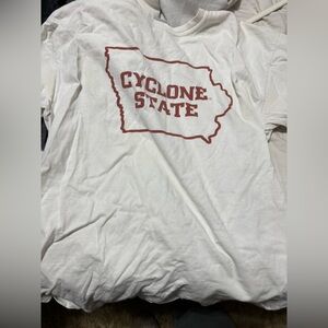 Iowa State White T-Shirt with Red Graphic